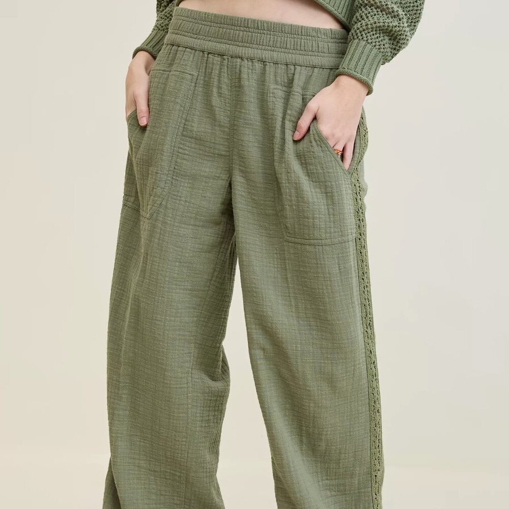 Aerie Summer Reset Trouser - Olive Fun